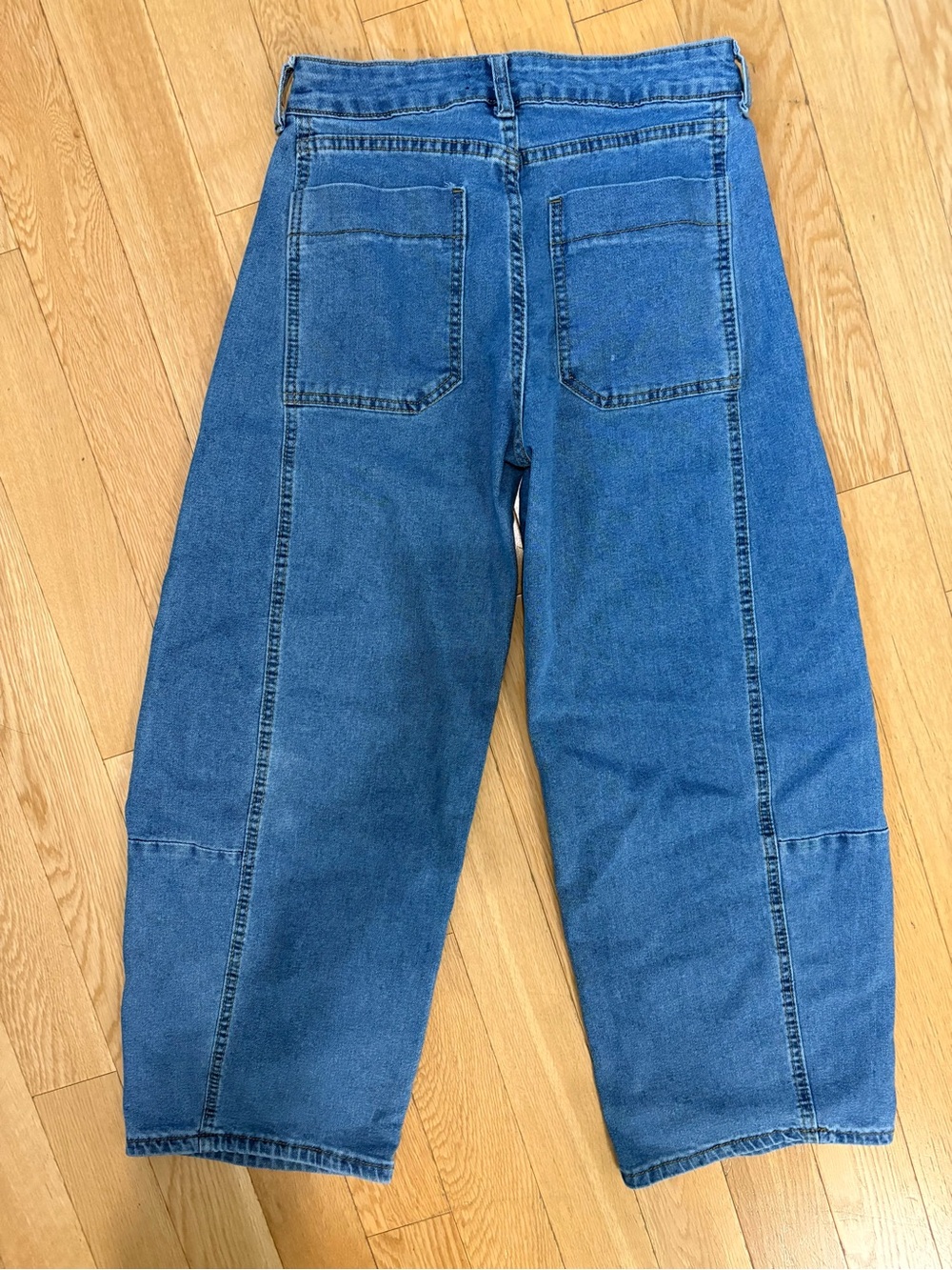 Your Cute Jeans Barrel Leg Jeans 5 Seamed Horseshoe Wide Leg Medium Wash Y2K - Picture 6 of 7
